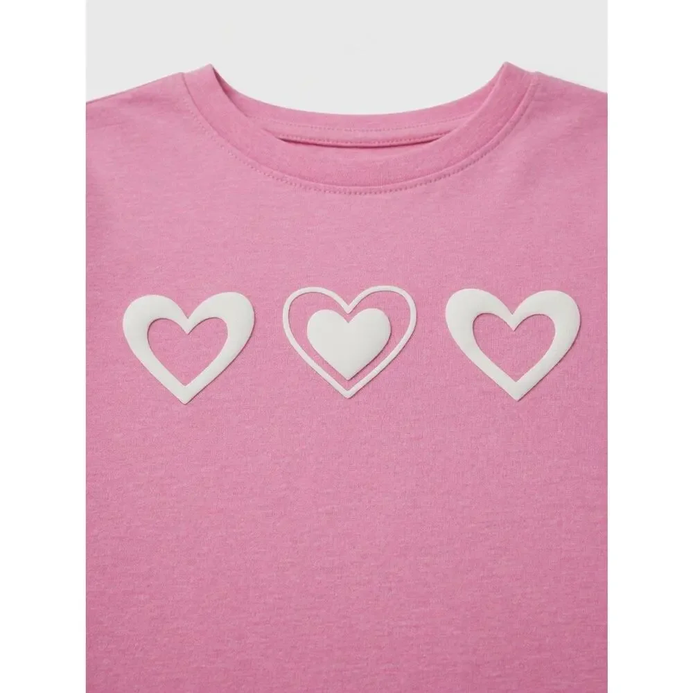 The Children’s Place Pink Hearts Short Sleeve Tee – Girls Size L (10-12) – NWT